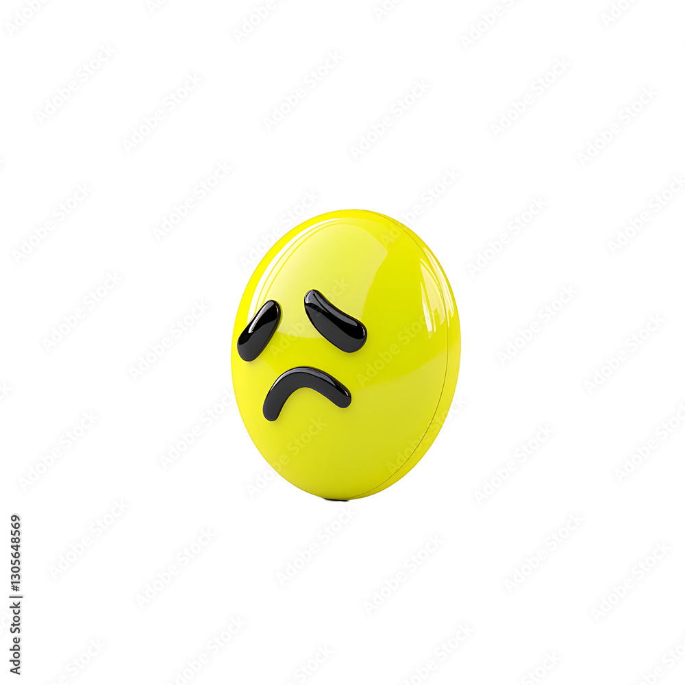 Fototapeta premium 3D yellow relieved face emoji