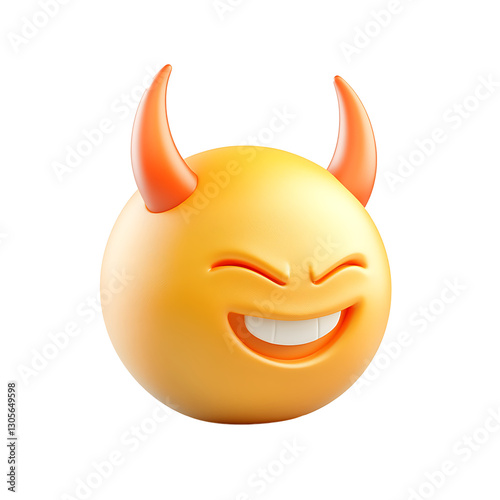 3D yellow smiling devil emoji
