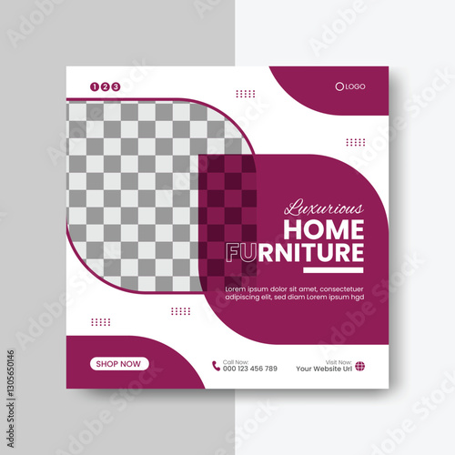 modern and minimalist social media post design for furniture, fashion, travel business