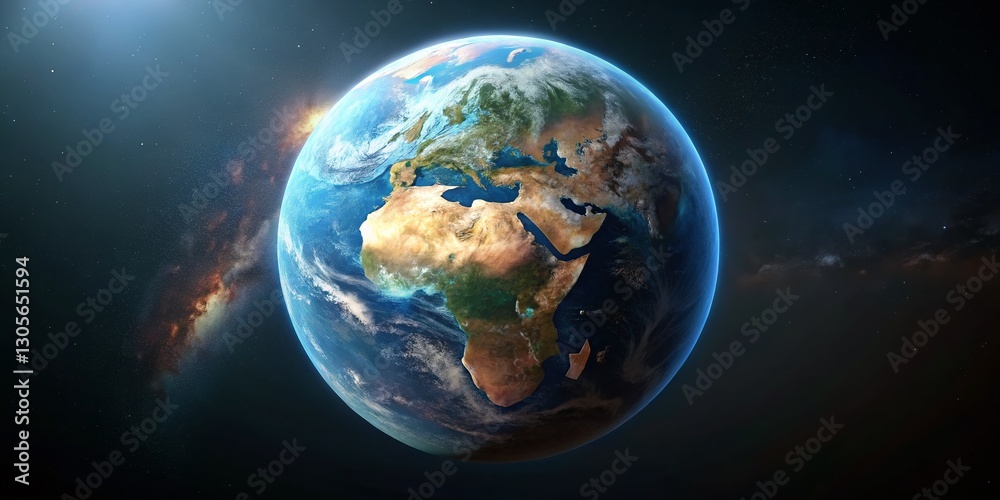 Fototapeta premium Stunning 8K HD Earth From Space: Breathtaking Planetary Wallpaper