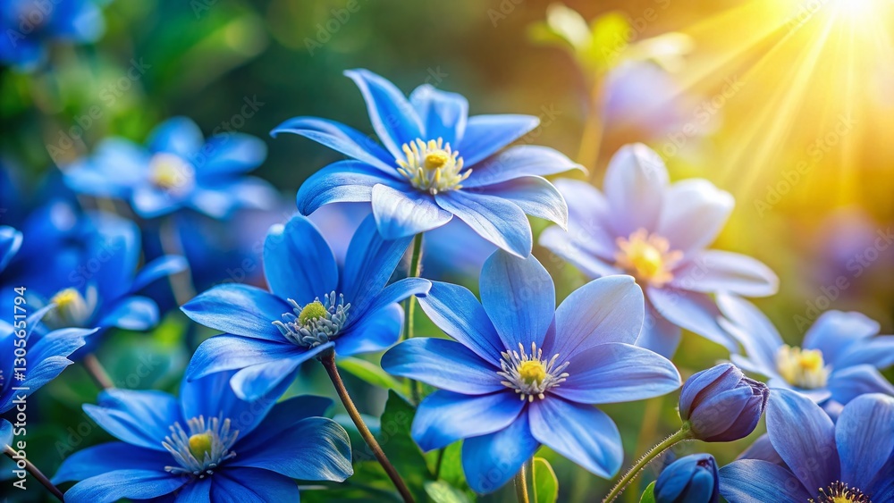 Stunning Blue Flowers in a Summer Garden - Vibrant Floral Photography Stunning Blue Flowers in a Summer Garden - Vibrant Floral Photography