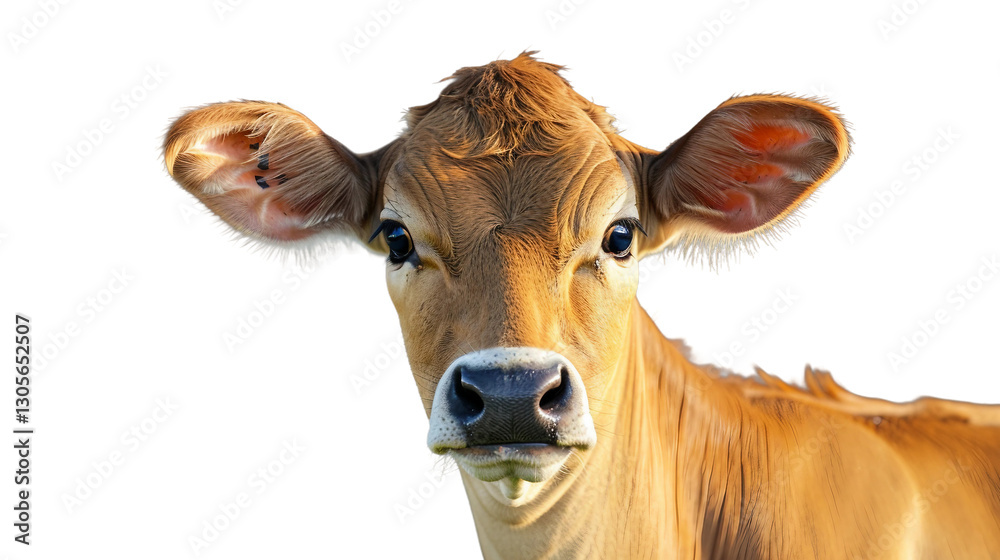 Jersey breed small to medium-sized with fawn color and white markings prized in dairy production isolated on transparent background Jersey breed small to medium-sized with fawn color and white markings prized in dairy production isolated on transparent background