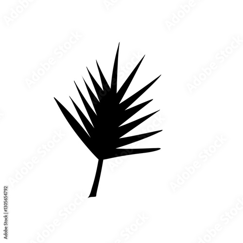 black silhouettes of tropical leaves
