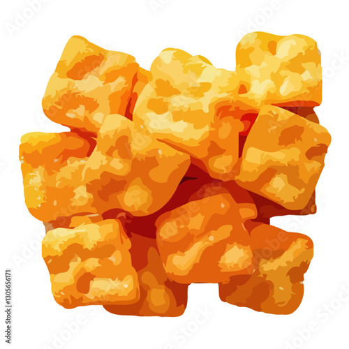 Cheesy Orange Puffs In Bright Snack Pile