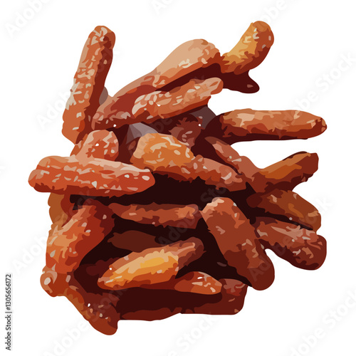 Spicy Orange Pretzel Sticks With Salt Crystals
