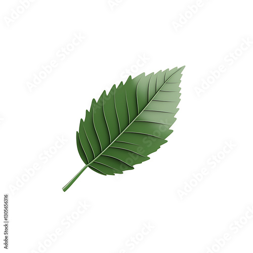 3D green leaf emoji with realistic texture