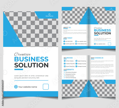 bifold brochure flyer cover vector template design or brochure catalog design vector template