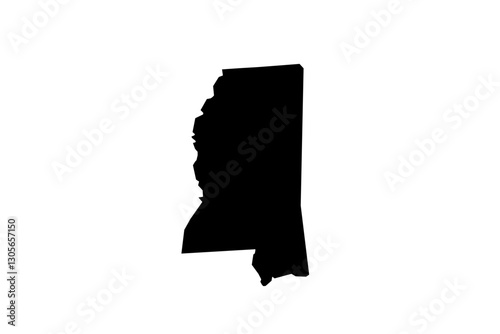 Map of Mississippi state, US