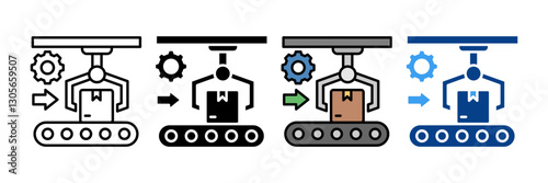 Assembly Icon Set Multiple Style Collection