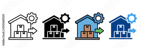 Warehouse Icon Set Multiple Style Collection