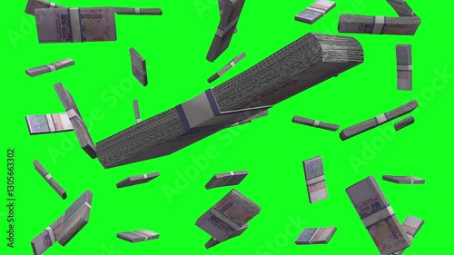West African CFA Franc Falling Animation on Green Screen photo