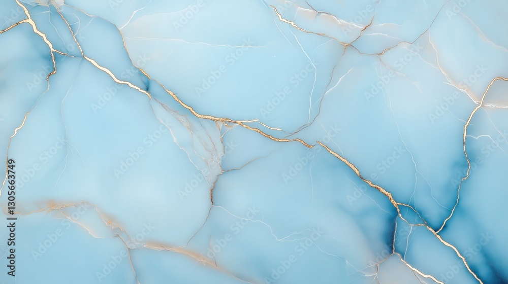 Fototapeta premium Elegant blue marble texture with delicate gold veins creating a luxurious and modern aesthetic for design and background applications