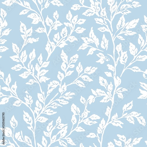 Wallpaper Mural Repetitive seamless pattern of leaf foliage for fabric design. Torontodigital.ca