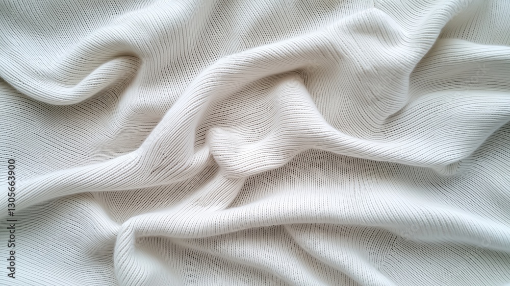 Soft, textured white fabric with flowing creases perfect for elegant backgrounds and stylish design projects