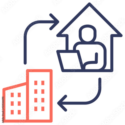 Hybrid Work Dual Tone Icon