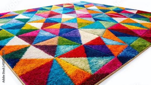 Vibrant Spray Paint Rug Pattern: Abstract Geometric Design, Colorful Floor Covering