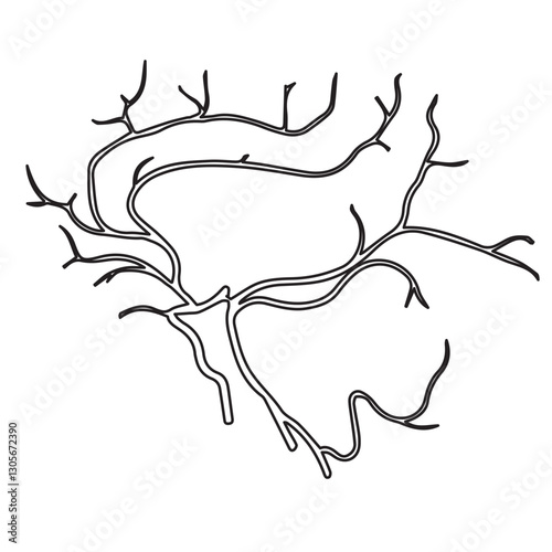 cerebral artery line icon