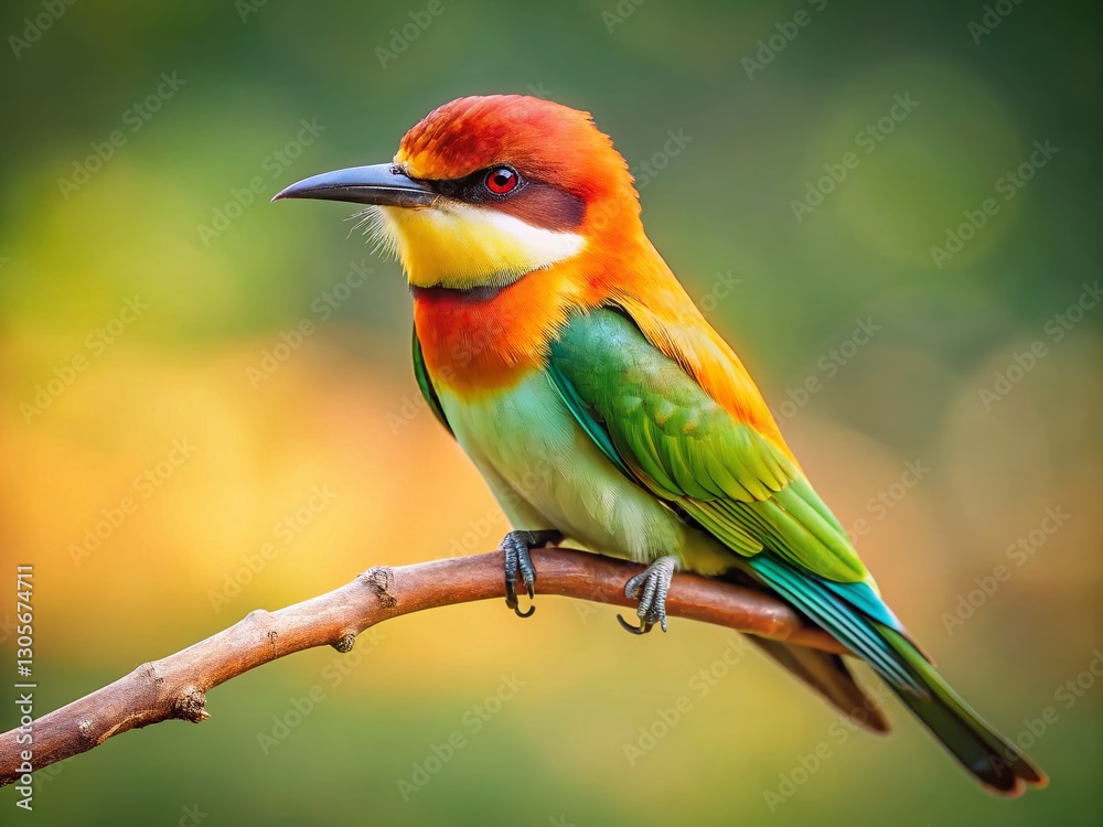 Obraz premium Vintage Photo: Chestnut-headed Bee-eater Bird in Indian Subcontinent
