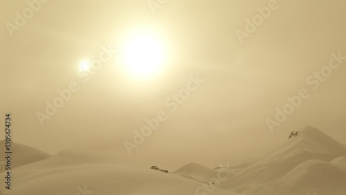 Sunny Snowcapped Mountains