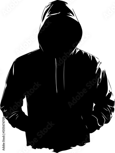 silhouette of hooded figure