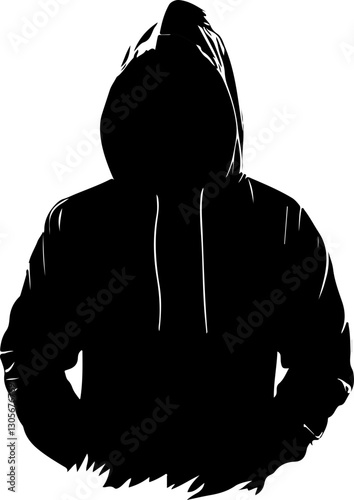 silhouette of hooded figure