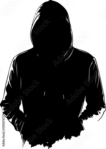 silhouette of hooded figure