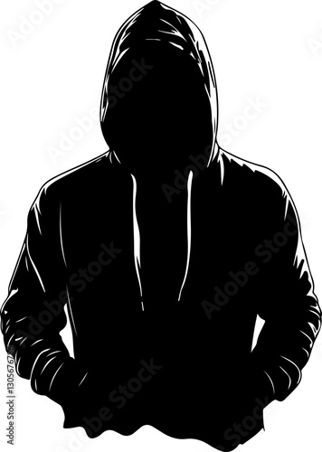 silhouette of hooded figure