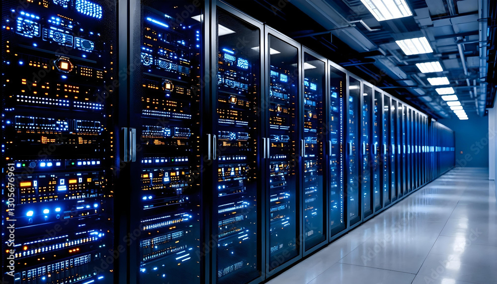 A Modern Server Room Technology background