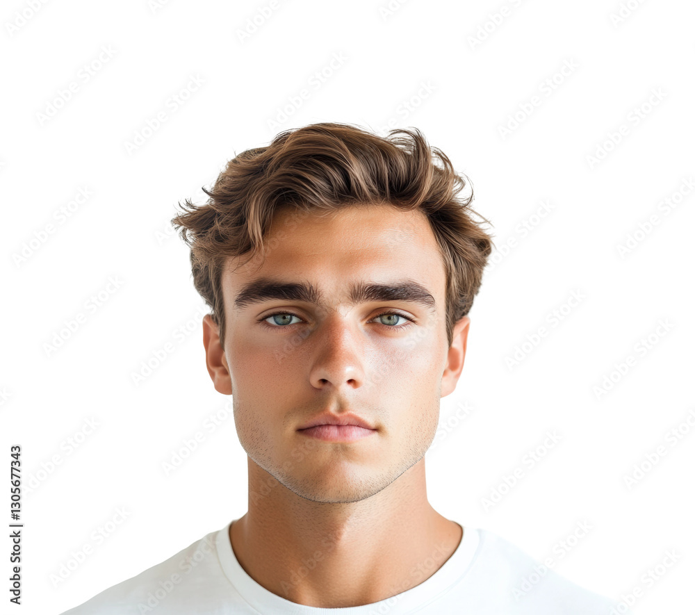 Young man studio portrait front view. Isolated on transparent background, png. Young man studio portrait front view. Isolated on transparent background, png.