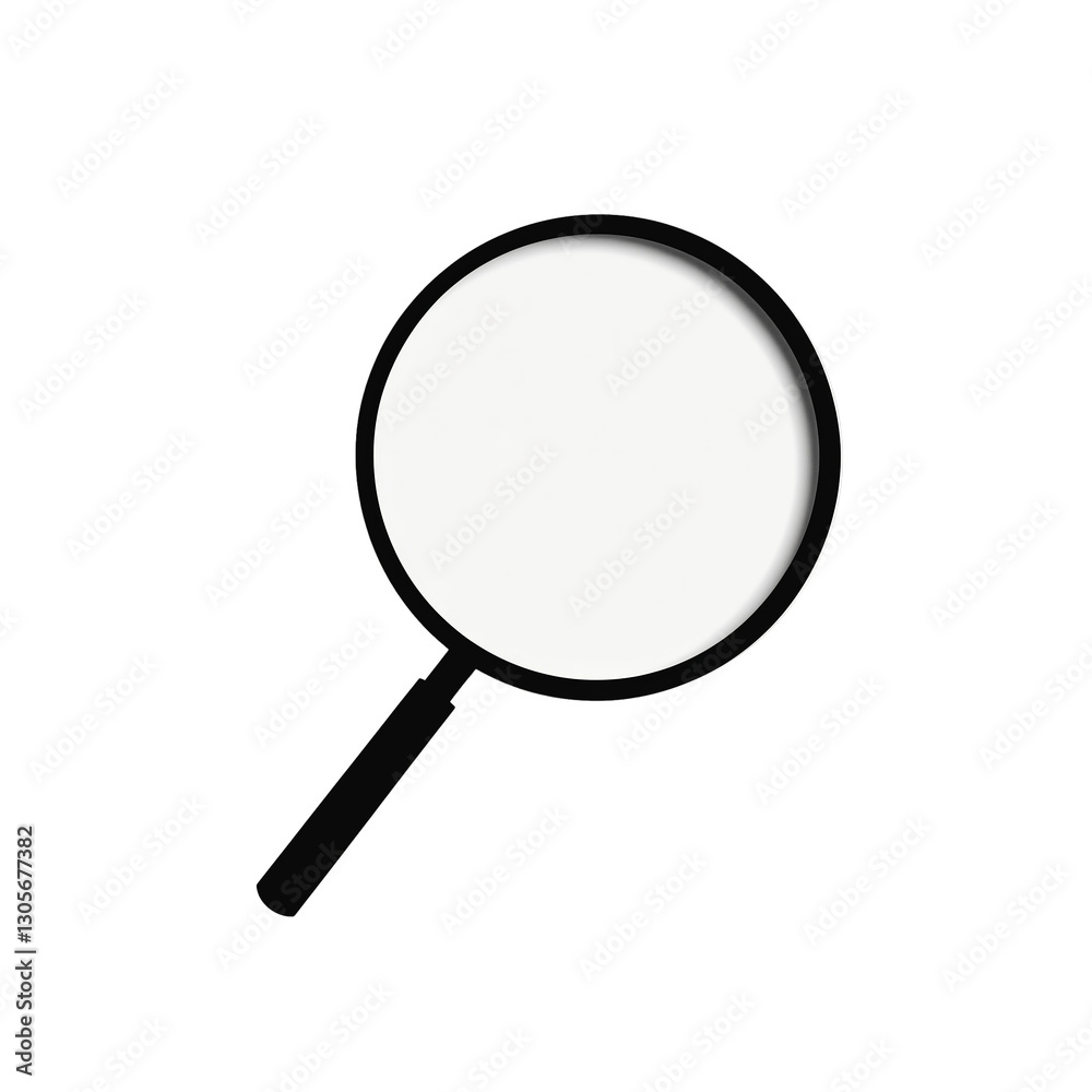 PNG cut out isolated background. A stylish black magnifying glass icon symbolizing search, discovery, and investigation. PNG cut out isolated background. A stylish black magnifying glass icon symbolizing search, discovery, and investigation.