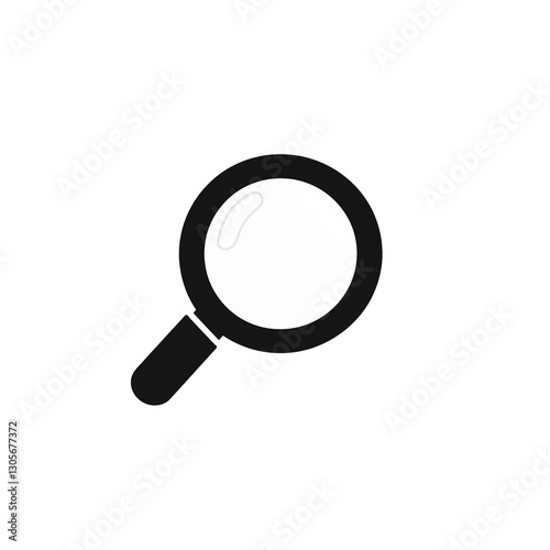 Wallpaper Mural PNG cut out isolated background. A stylish black magnifying glass icon symbolizing search, discovery, and investigation.  Torontodigital.ca