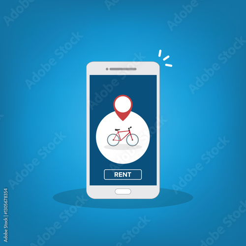 Bicycle rent or sharing bike application on a mobile phone.
