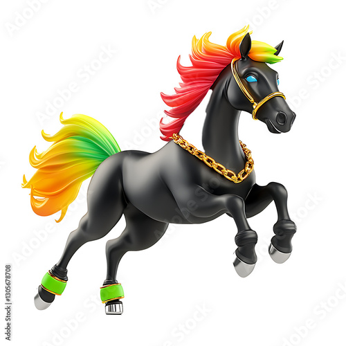 3D logo horse galloping in hip-hop theme photo