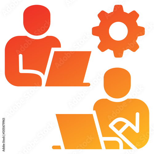 Co Worker Glyph Gradient Icon