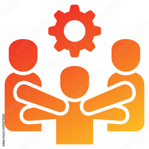 Collaboration Glyph Gradient Icon