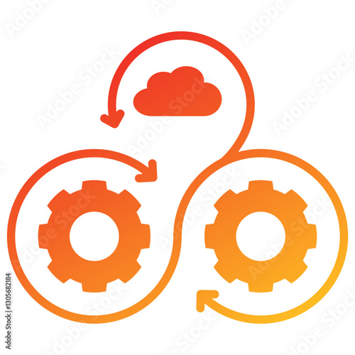 Devops Glyph Gradient Icon