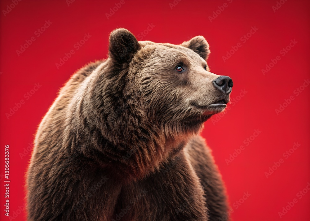 Obraz premium Powerful bear with a fierce expression, captured in a natural setting, showcasing its strength and beauty.