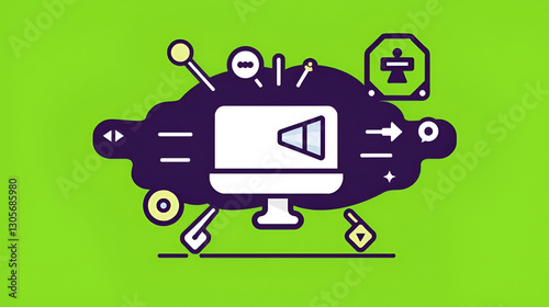 Advertising conceptual graphic icon. Design language element, graphic sign. photo