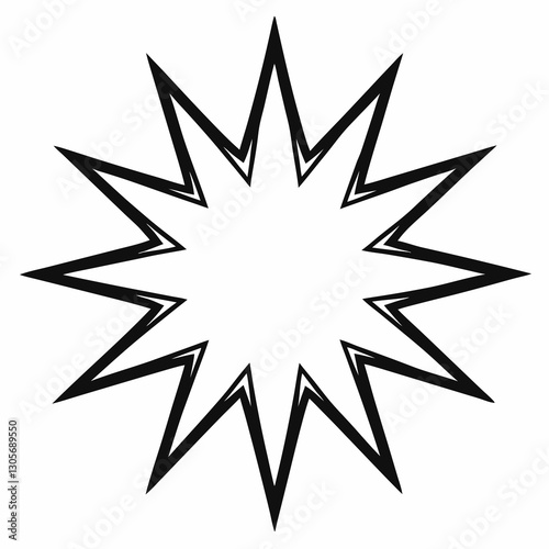 a black and white starburst graphic that captures attention vector illustration