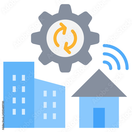 Hybrid Work Flat Icon