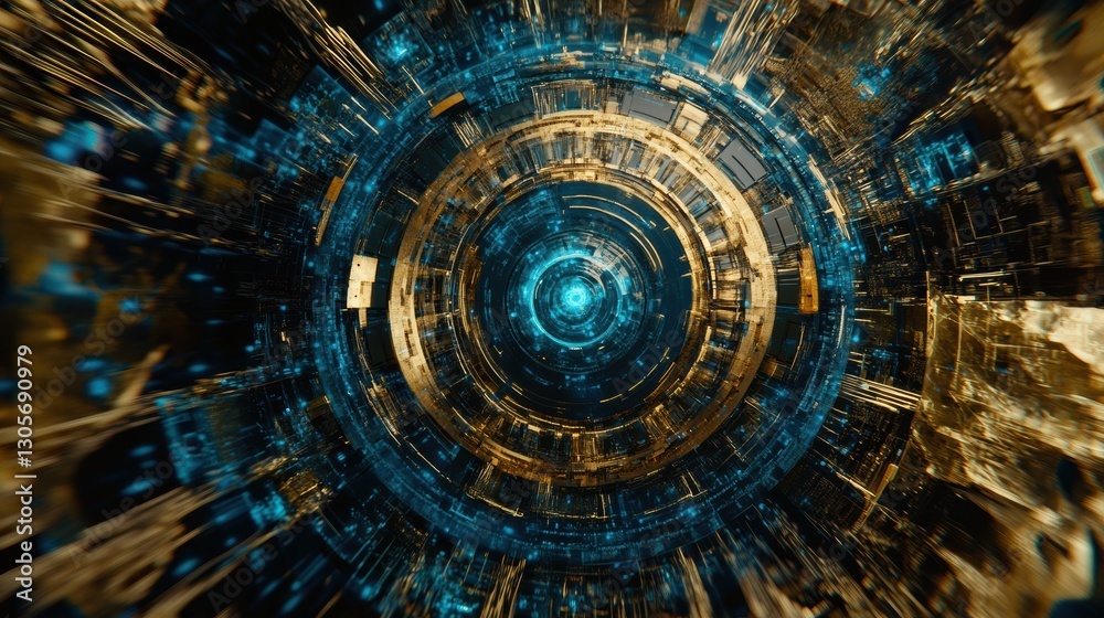 Fototapeta premium Futuristic AI-Powered Neural Processor Scanning Cyberspace