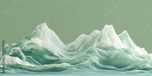 Wallpaper Mural Ocean Wave on Green Background
 Torontodigital.ca
