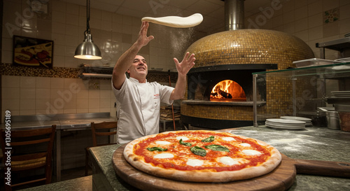 pizza in a oven