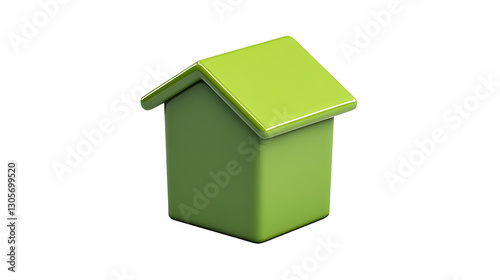 monopoly house 3D, green finish