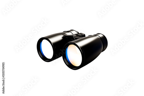 binoculars 3D, black and silver