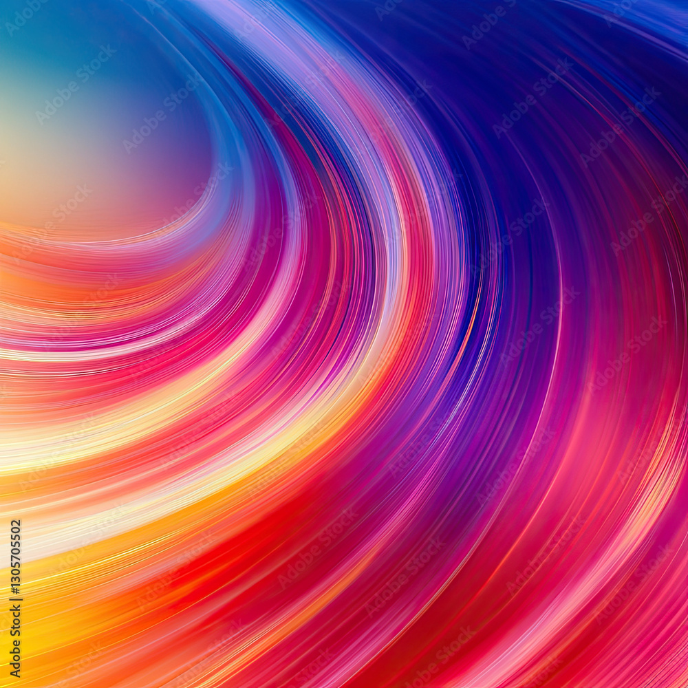 Abstract colorful curves flow on bright gradient background, vibrant swirls art Abstract colorful curves flow on bright gradient background, vibrant swirls art