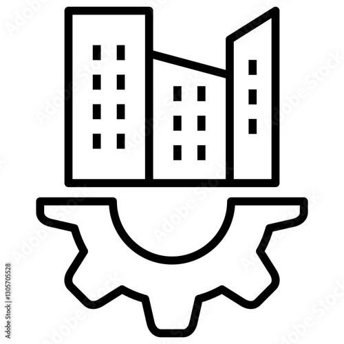 Office Building Line Icon