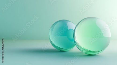 Cool ice blue and mint gradient, minimalistic and sleek with soft glossy highlights