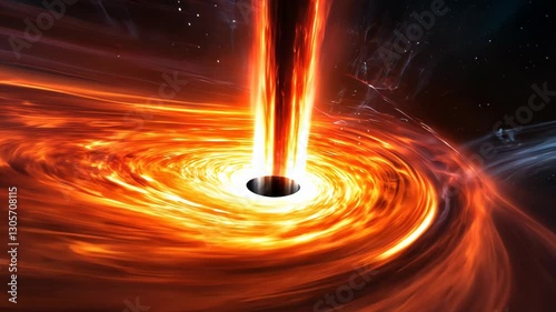 Fiery Black Hole in Space