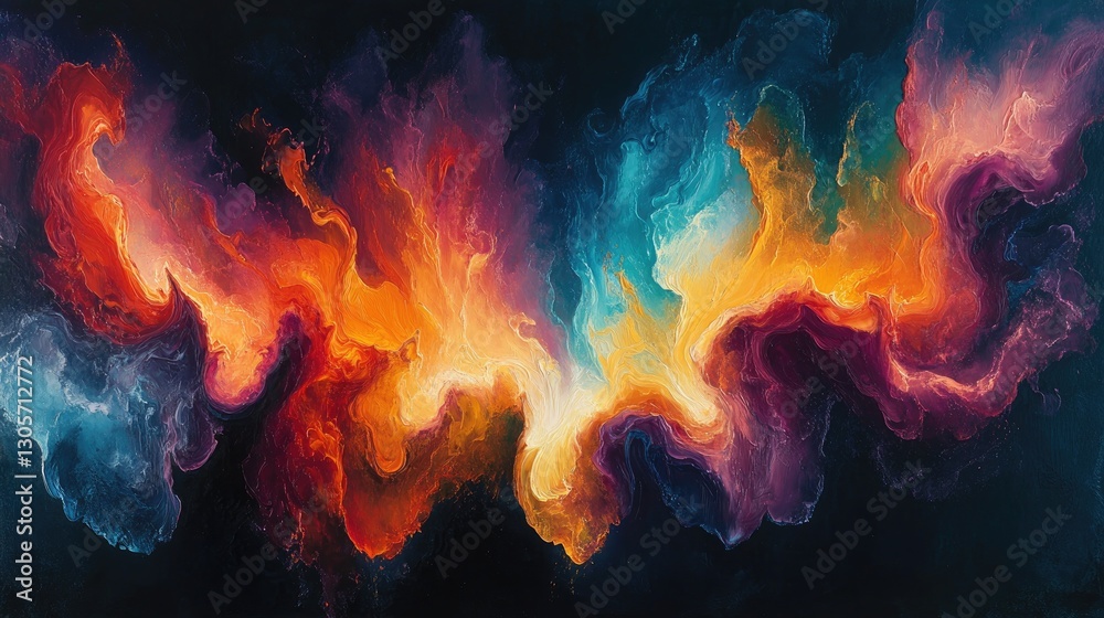 Fototapeta premium Abstract painting of swirling colors